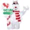 28" 3D Holiday Lighted Frosty with Candy Cane Tinsel Sculpture